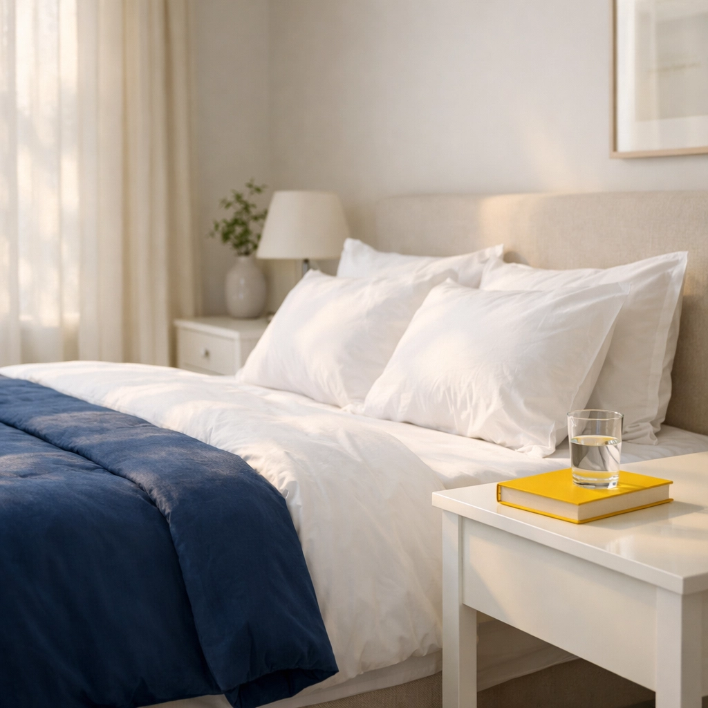 Organized and serene master bedroom in Leominster highlighting the benefits of professional cleaning.