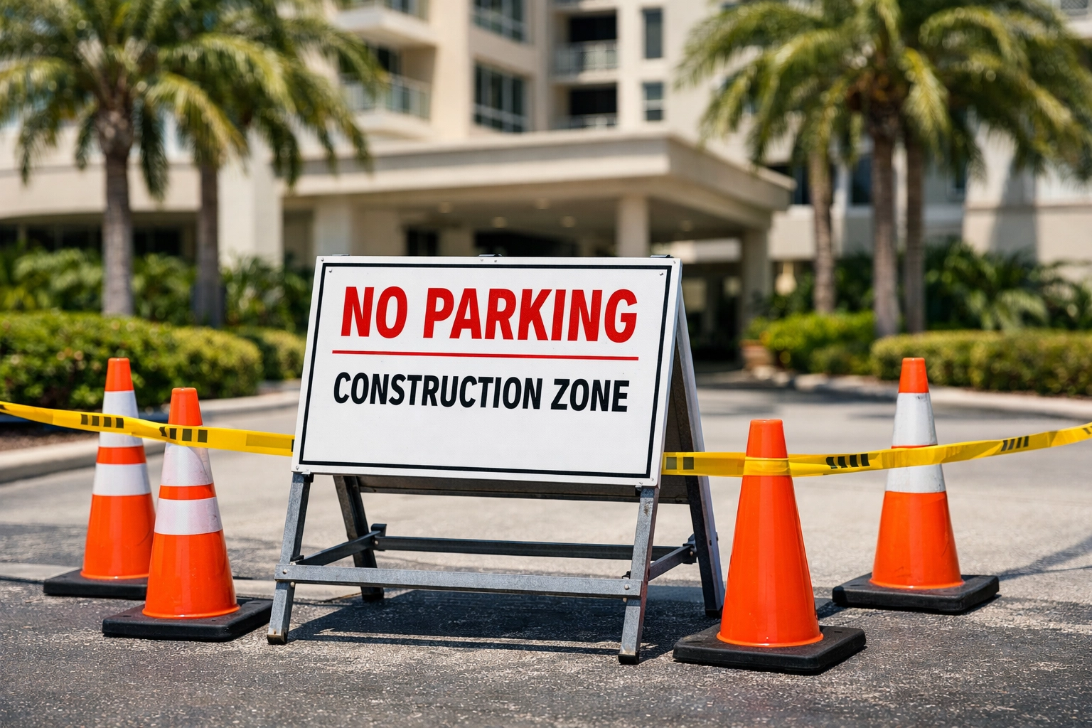 Bright contemporary condo lobby with modern finishes in South Florida building