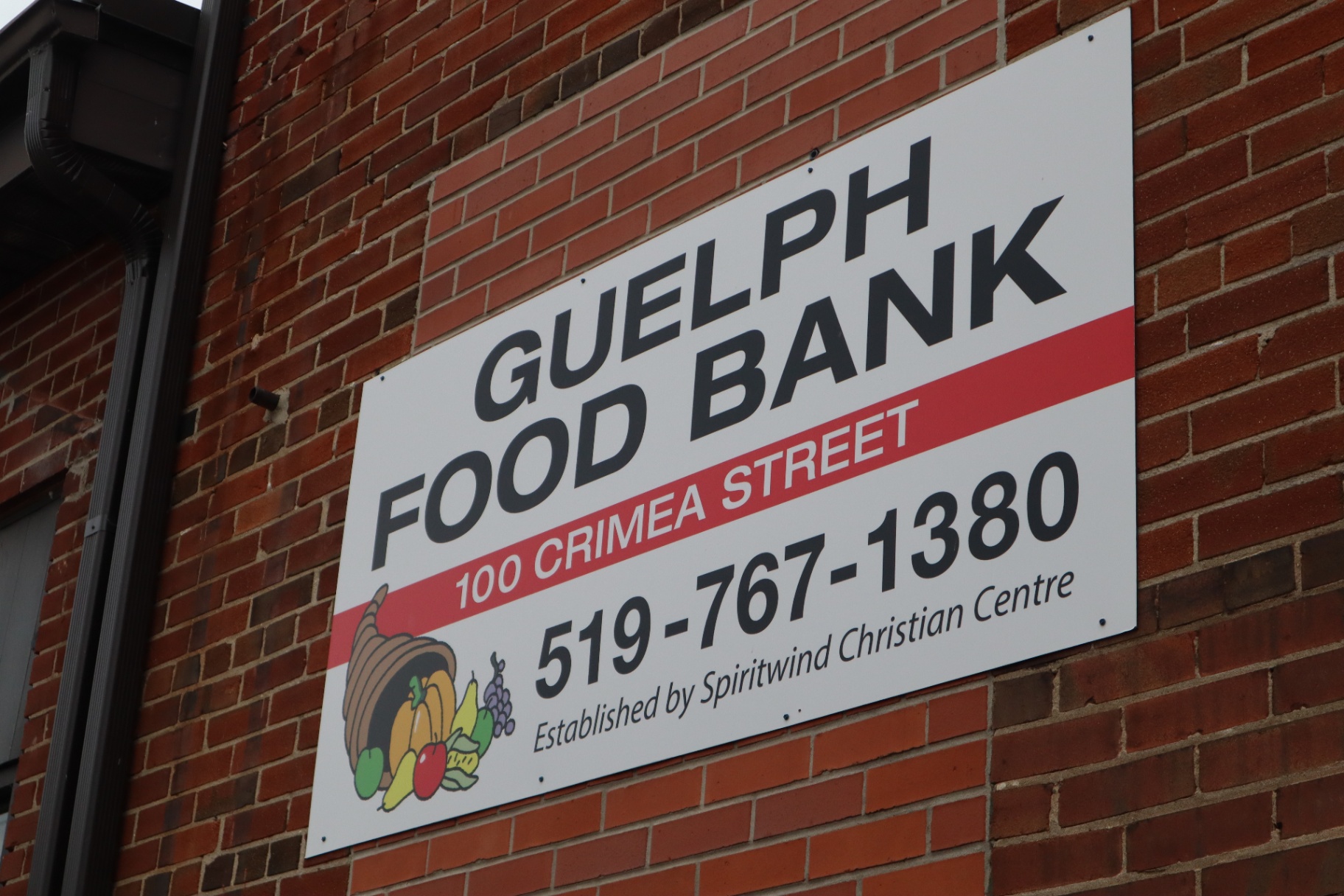 Guelph Food Bank sign at 100 Crimea Street