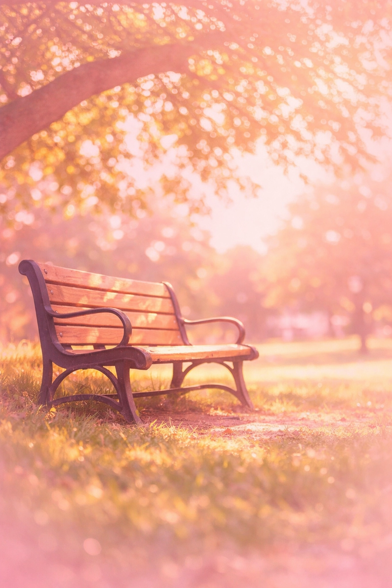 Empty park bench under tree representing street outreach and meeting people where they are