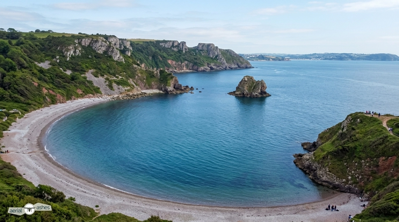 Aerial View of Meadfoot Beach