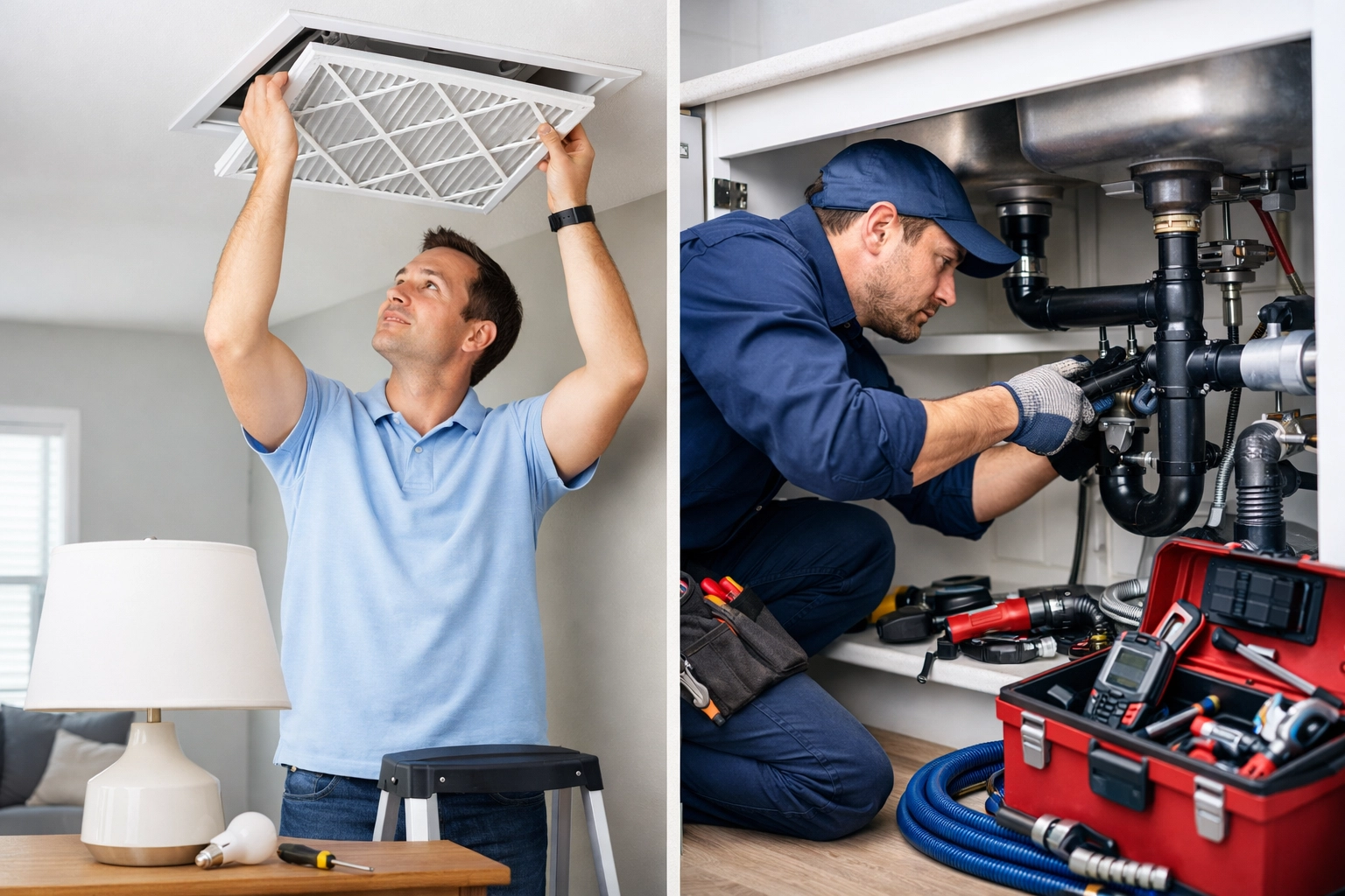 Comparison of DIY property maintenance versus professional contractor services