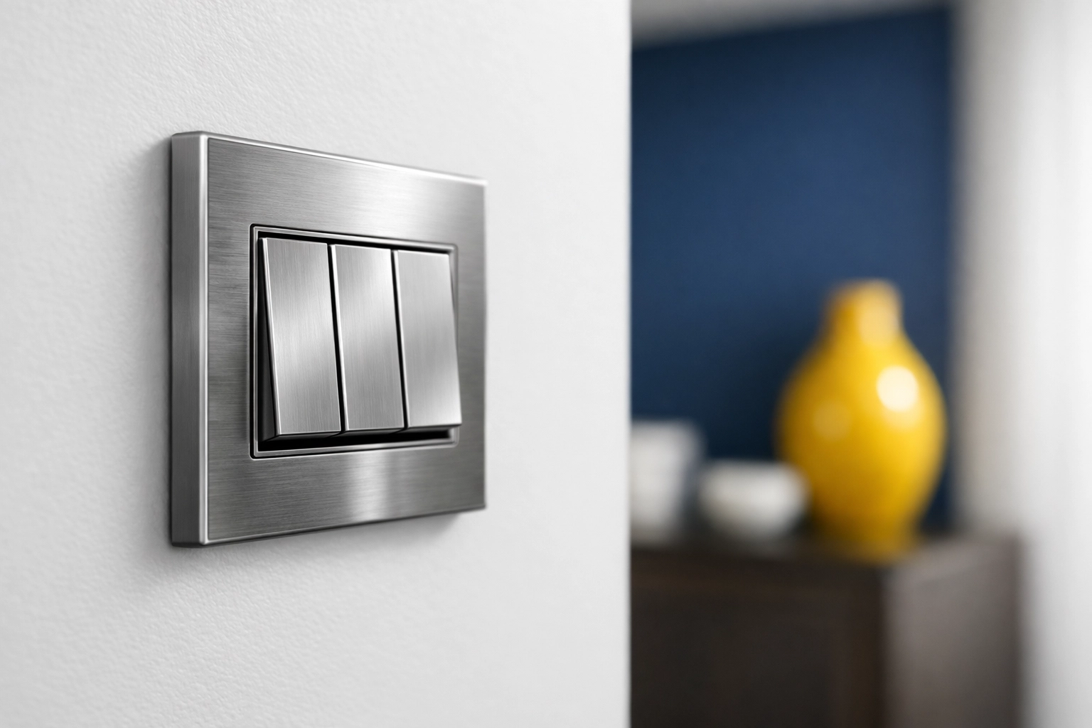 Sanitizing high-touch surfaces like light switches during a professional house cleaning in Lincoln.