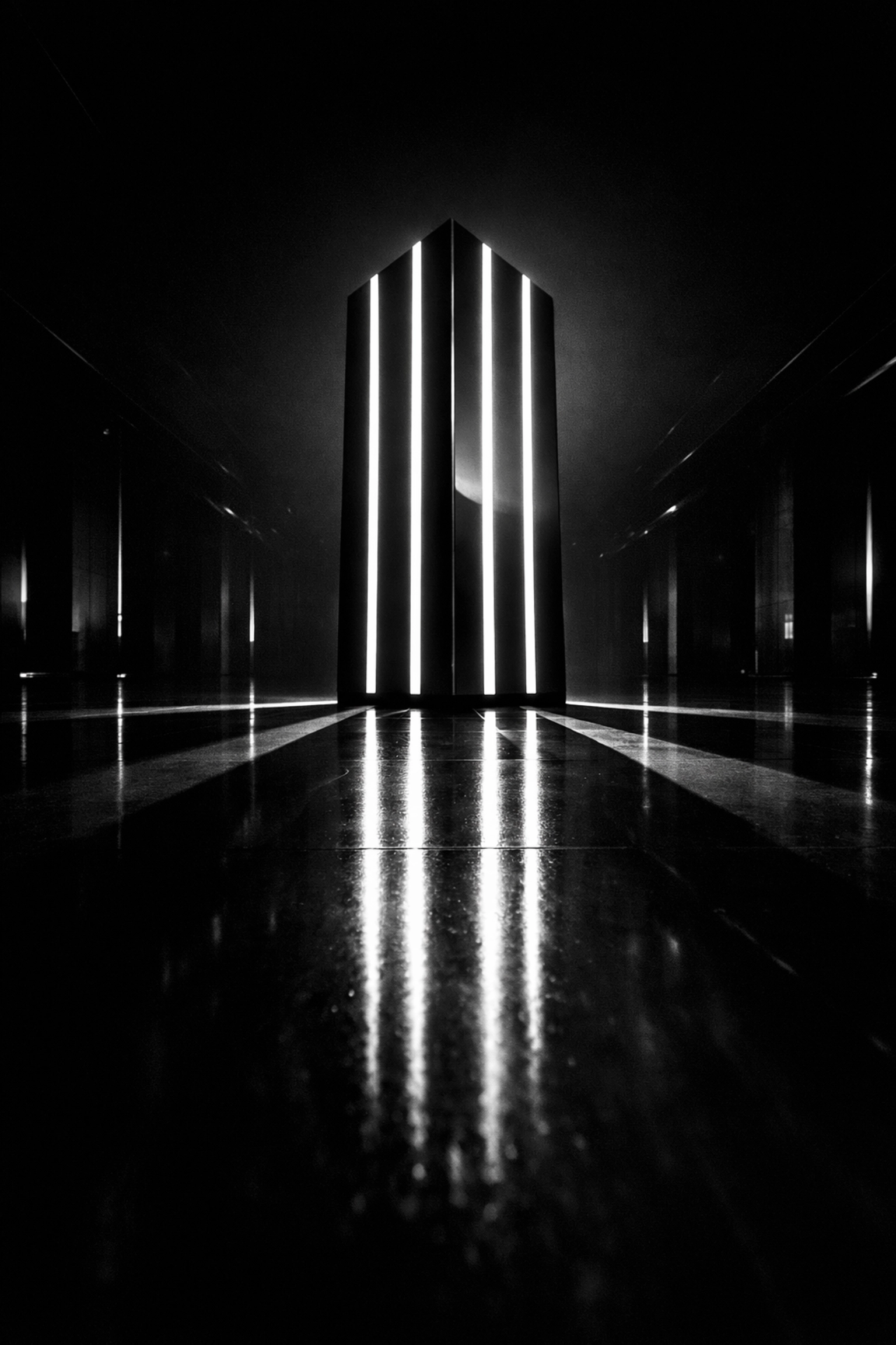 Minimalist digital monolith representing a high-end digital flagship and custom web platform investment.