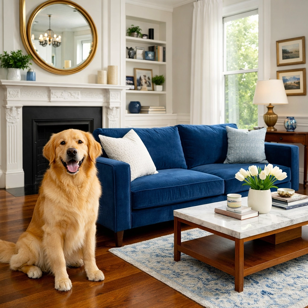 Pet-friendly apartment cleaning in Boston ensuring a home free of allergens and dander.