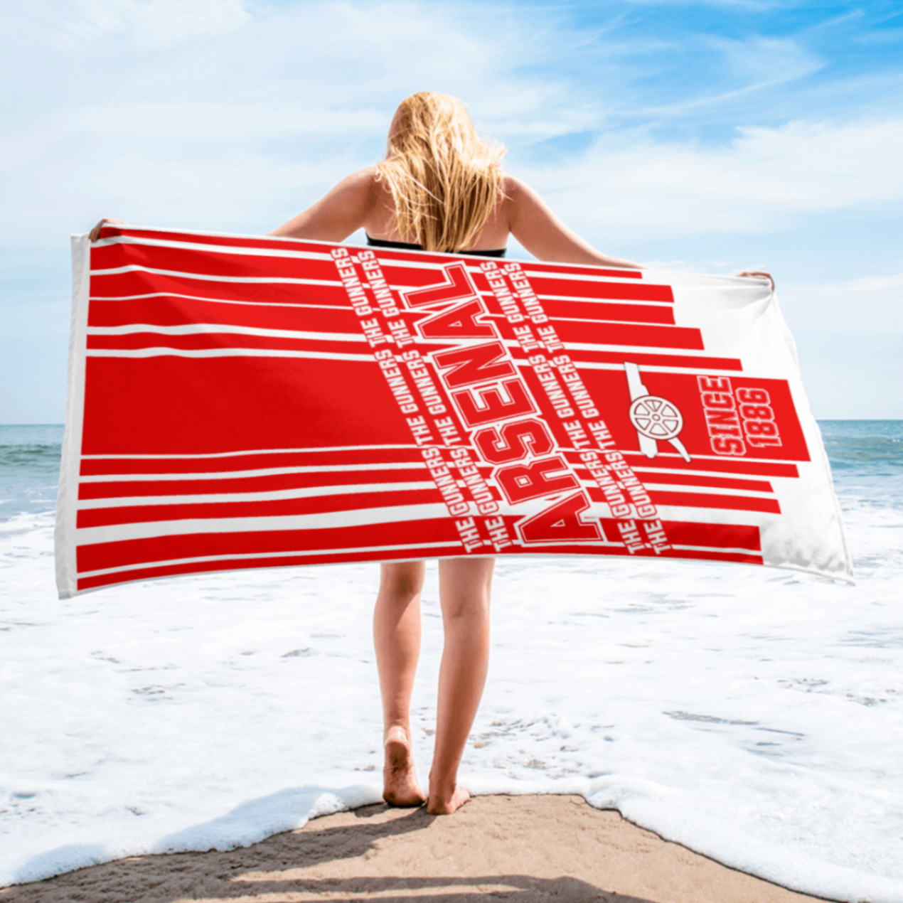 Arsenal Football Club Novelty Beach Towel on Beach