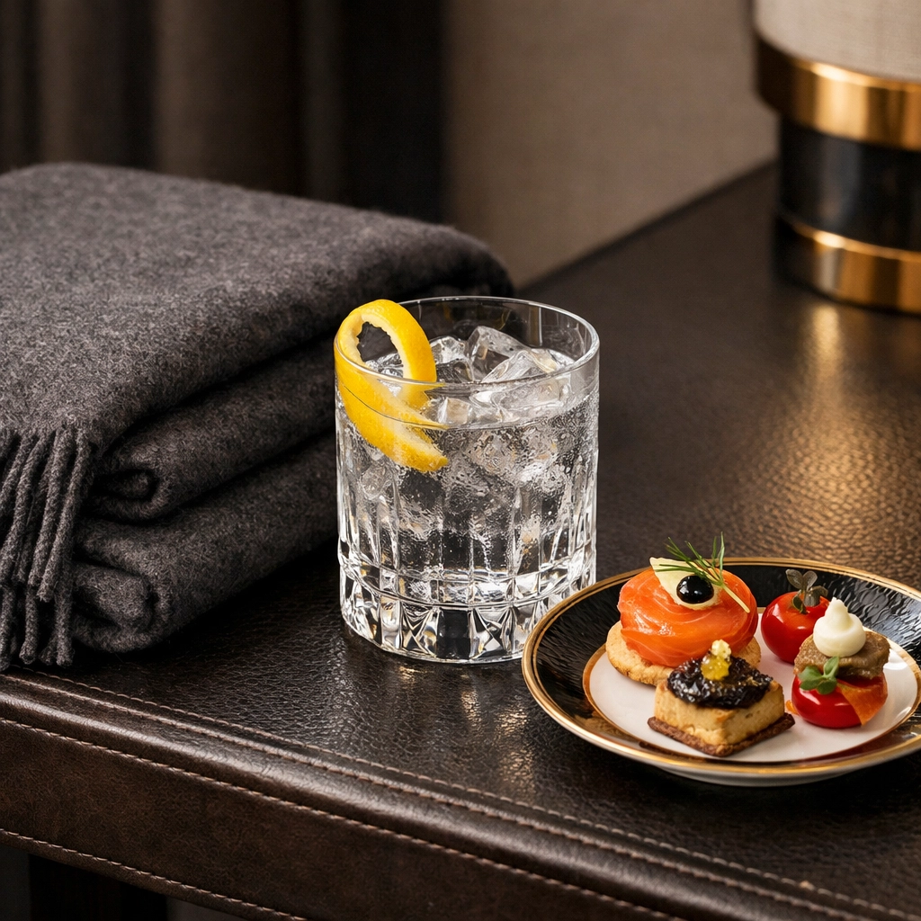 VIP hospitality amenities including refreshment and comfort items in a Super Bowl corporate suite.