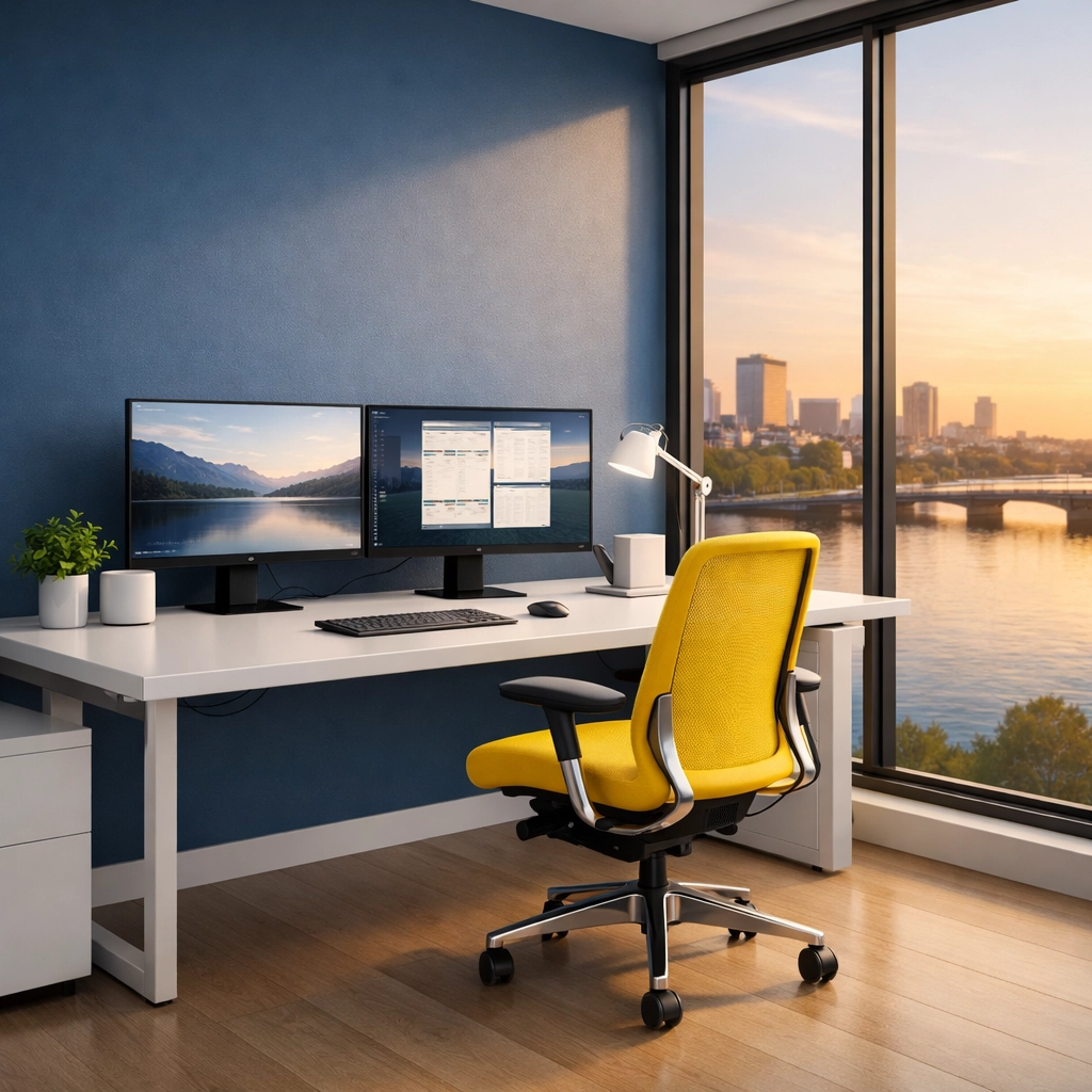 Professional office cleaning Cambridge service showcasing a dust-free, organized modern workspace.