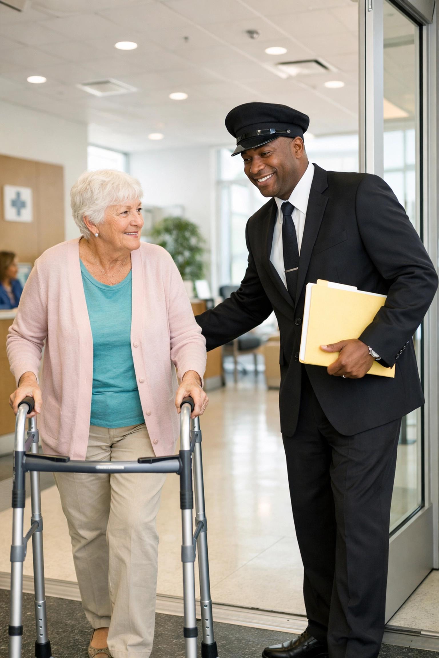 Reliable door-through-door medical transportation raleigh nc for a patient arriving at their appointment.