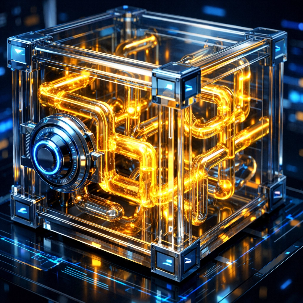 Digital vault showing transparent real-time tracking of blockchain charitable funds via LareScan.