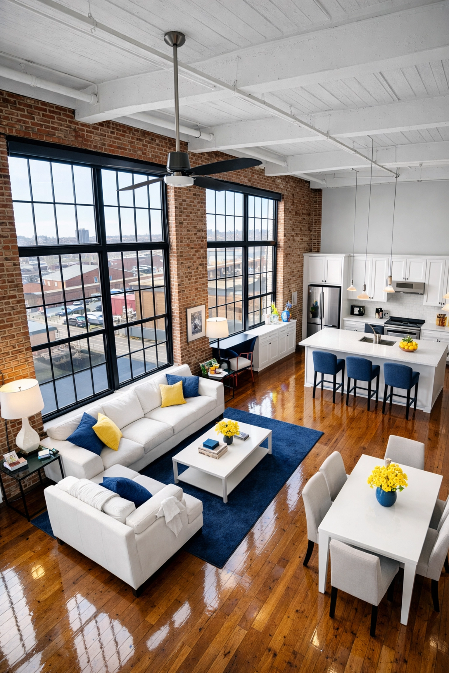 Professional move-out cleaning Worcester in a Canal District loft with spotless floors and high ceilings.