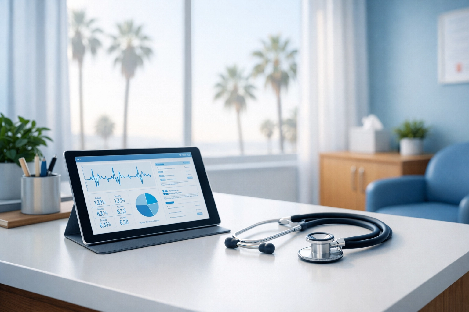 California medical consultation room for tirzepatide treatment