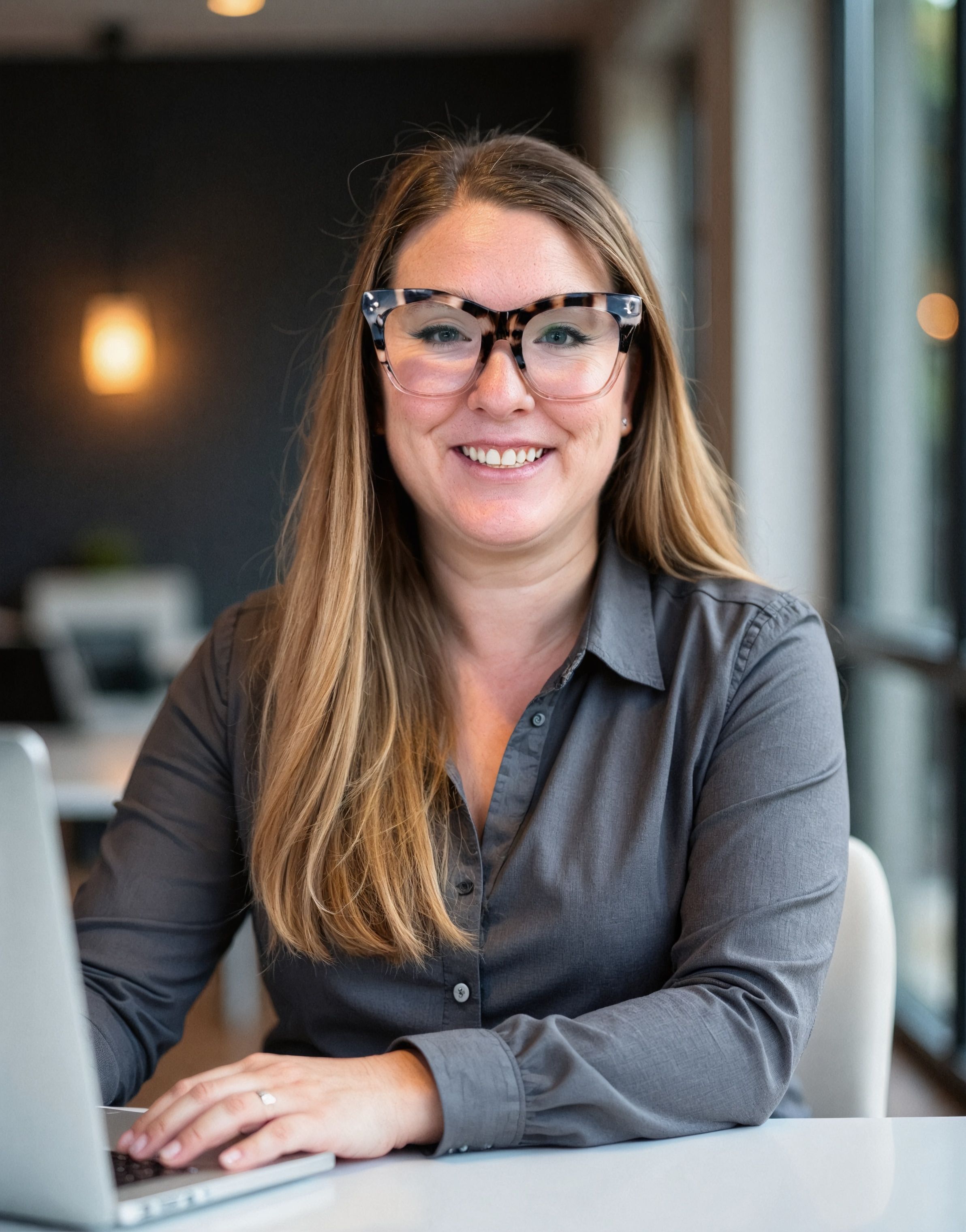 Confident Woman Entrepreneur at Desk