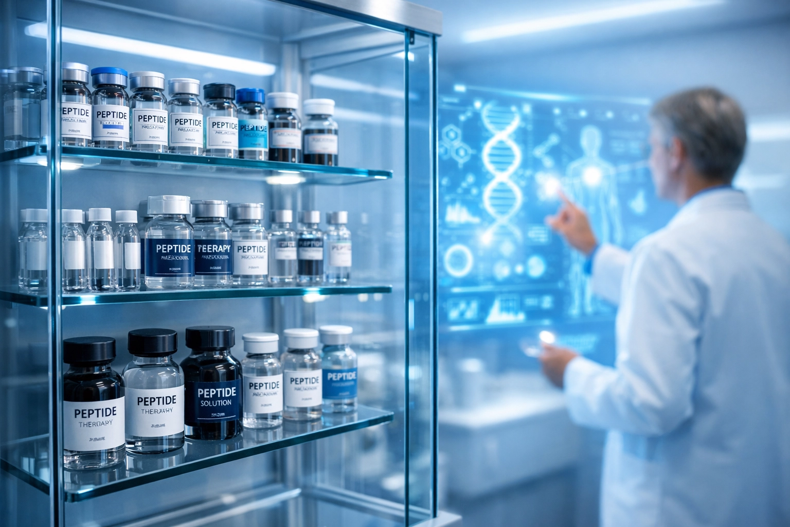 Professional medspa setting showcasing clinical peptide integration and patient care in 2026.