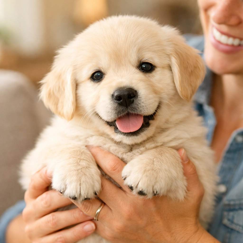 Health tested English Cream Golden Retriever puppy with new family in Oregon