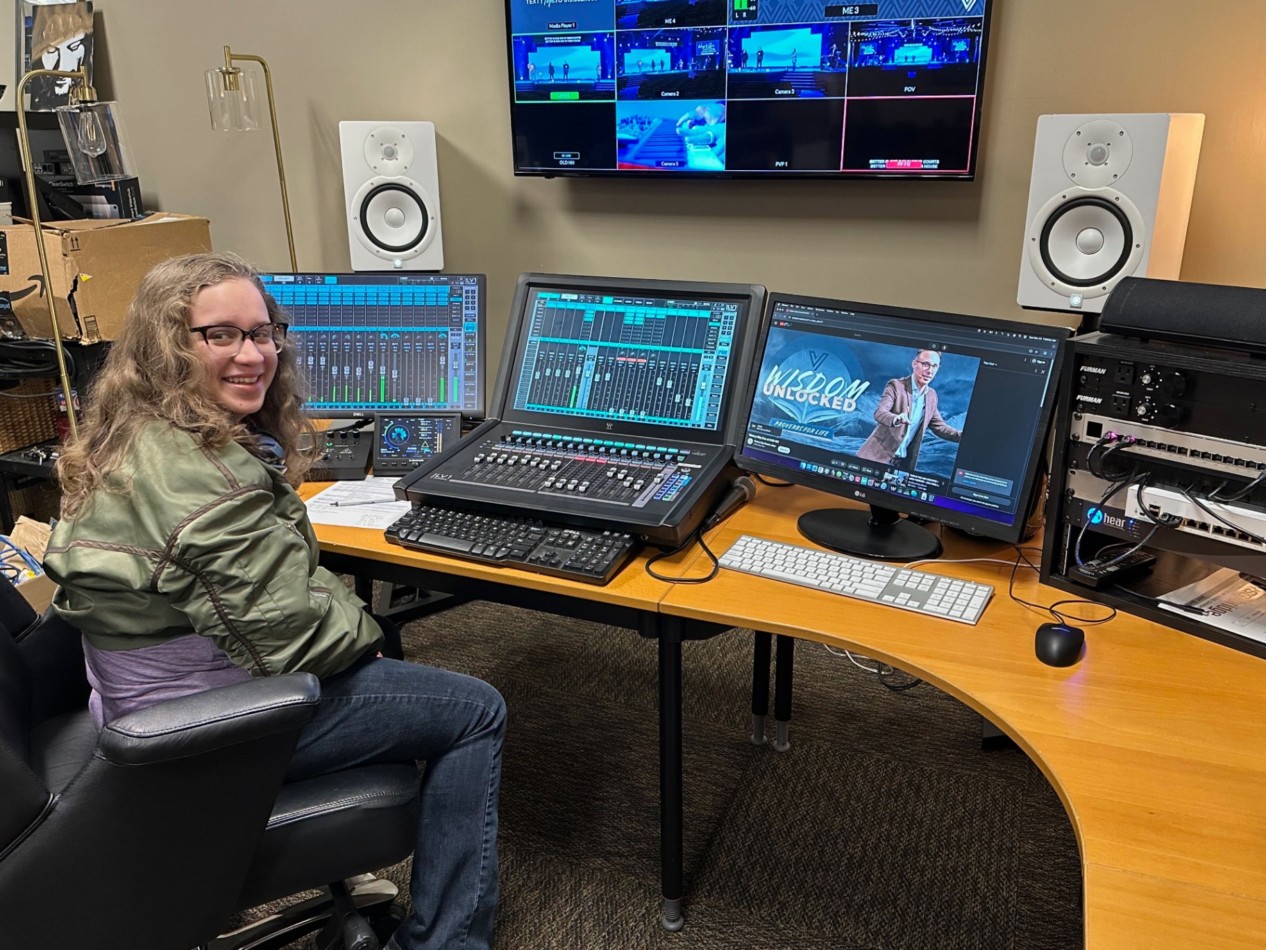 Modern Church broadcast room-volunteer