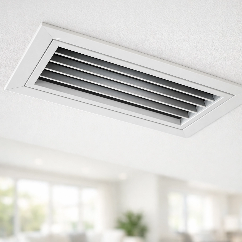 Clean HVAC vent cover in a Chicago multi-unit building ensuring high indoor air quality for tenants.