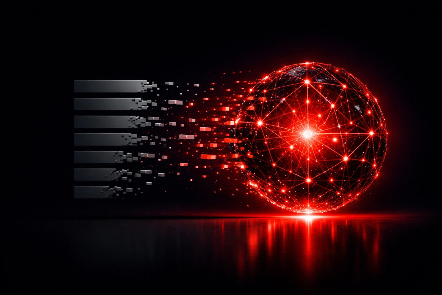 AI data sphere transforming traditional search ranking bars into modern digital signals for Google AI Overviews.