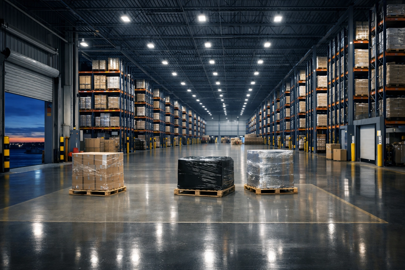 Organized warehouse interior showing clean staging areas for efficient fulfillment center services.