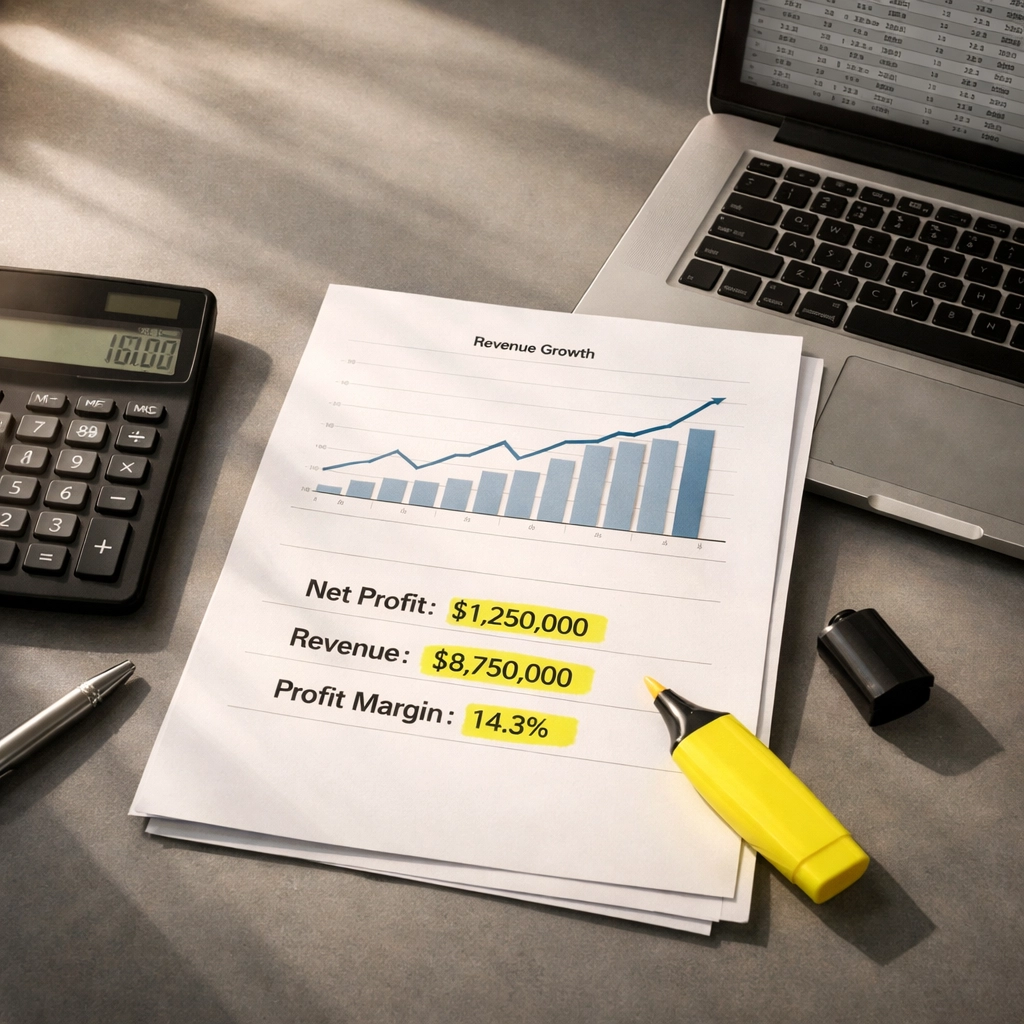 Financial reports showing MSP profitability and EBITDA metrics for business valuation