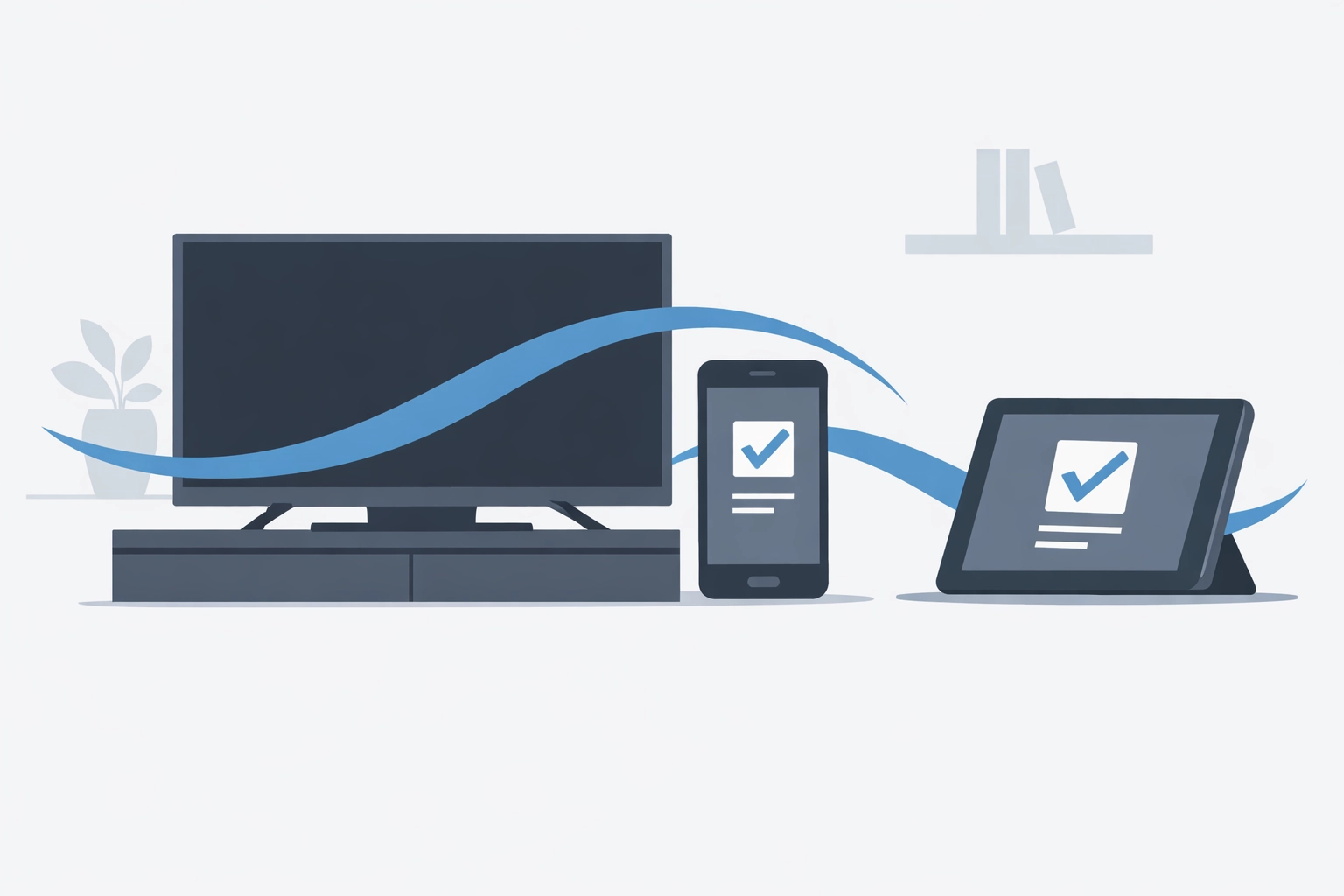 Connected devices showing a cross-device voter journey for integrated political CTV and digital ad campaigns.