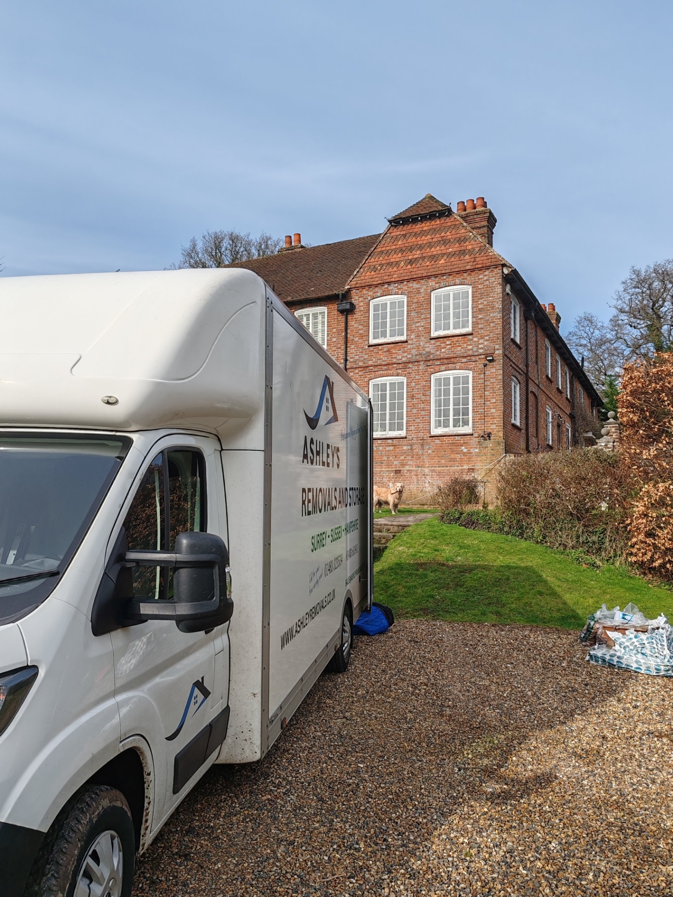 Ashley Removals Van at Cranleigh Residence