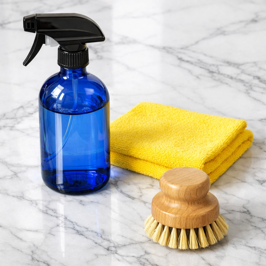 Eco-friendly supplies used for safe and professional weekly house cleaning in Marblehead homes.
