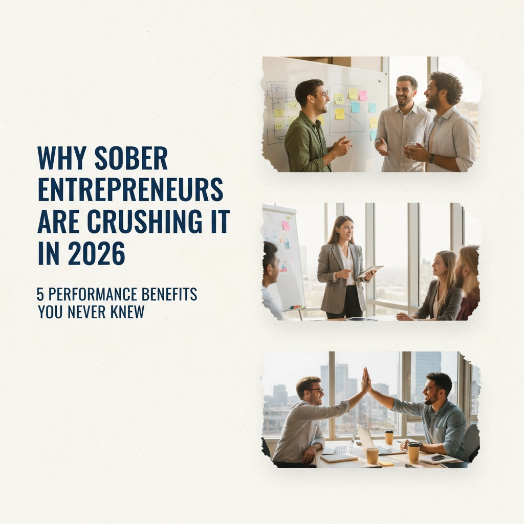 Sober entrepreneur working productively