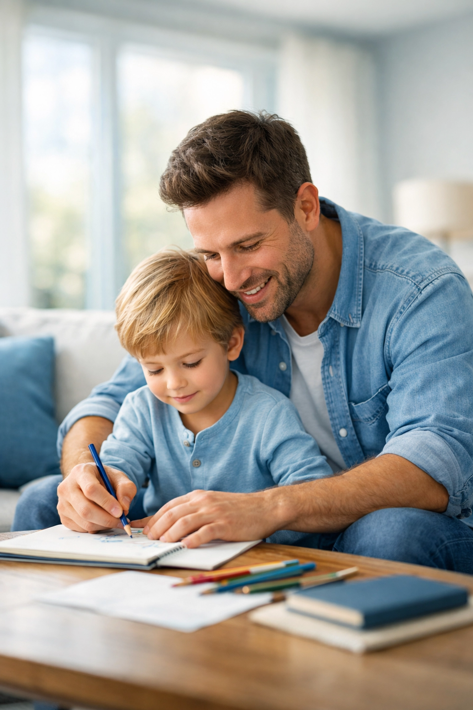 A father bonding with his child, illustrating parental presence in a Hampton Roads custody case.