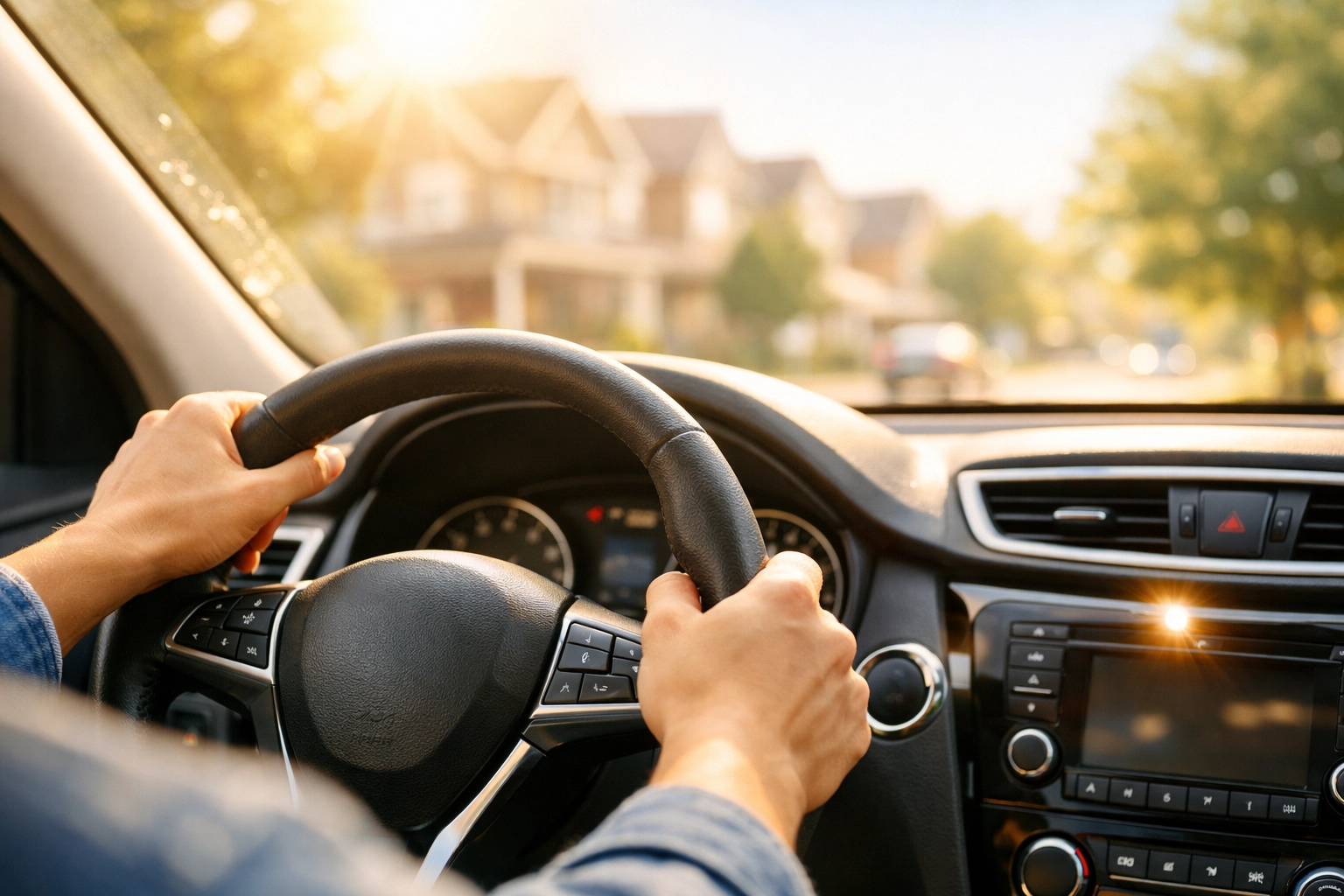 Hands on a steering wheel symbolizing car repairs covered by an emergency loan in Canada with no credit check.