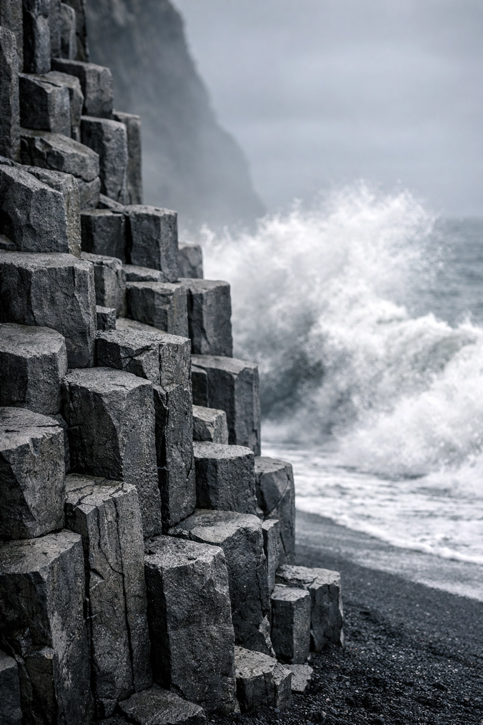 The Ultimate Guide to Best Photography Locations in Iceland: Everything You Need to Succeed 3 Hexagonal basalt columns at Reynisfjara black sand beach, a famous Iceland photography location.