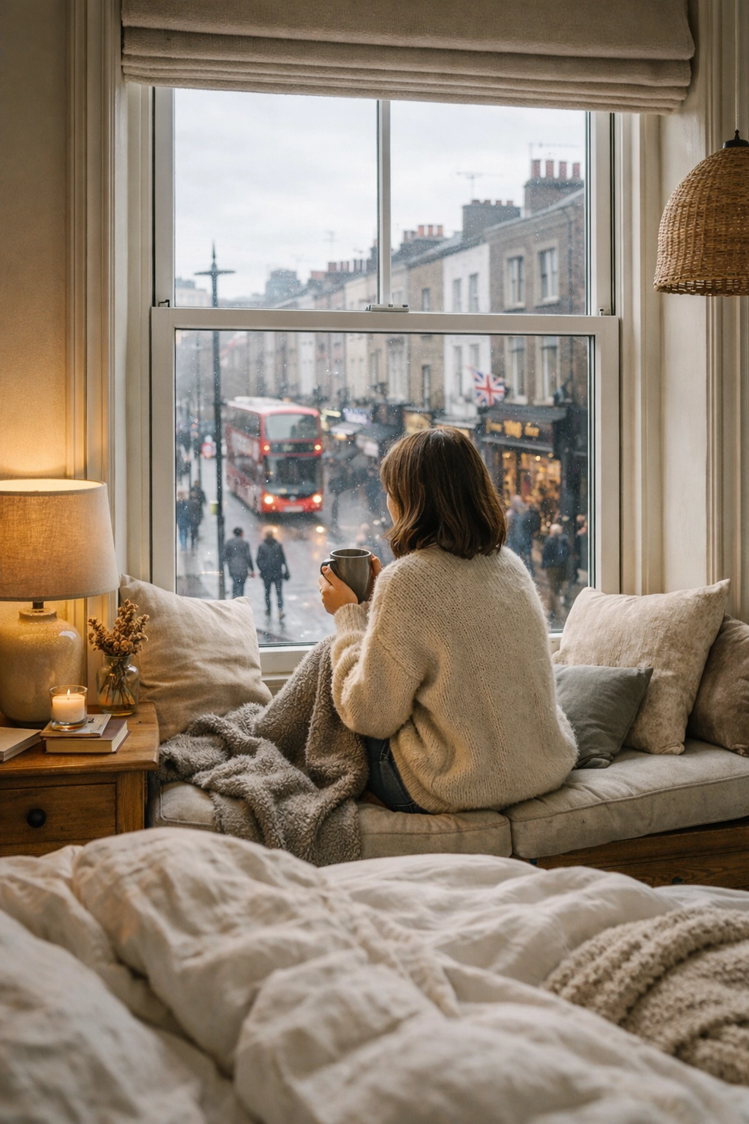 Peaceful Camden bedroom sanctuary created with soundproof secondary glazing.