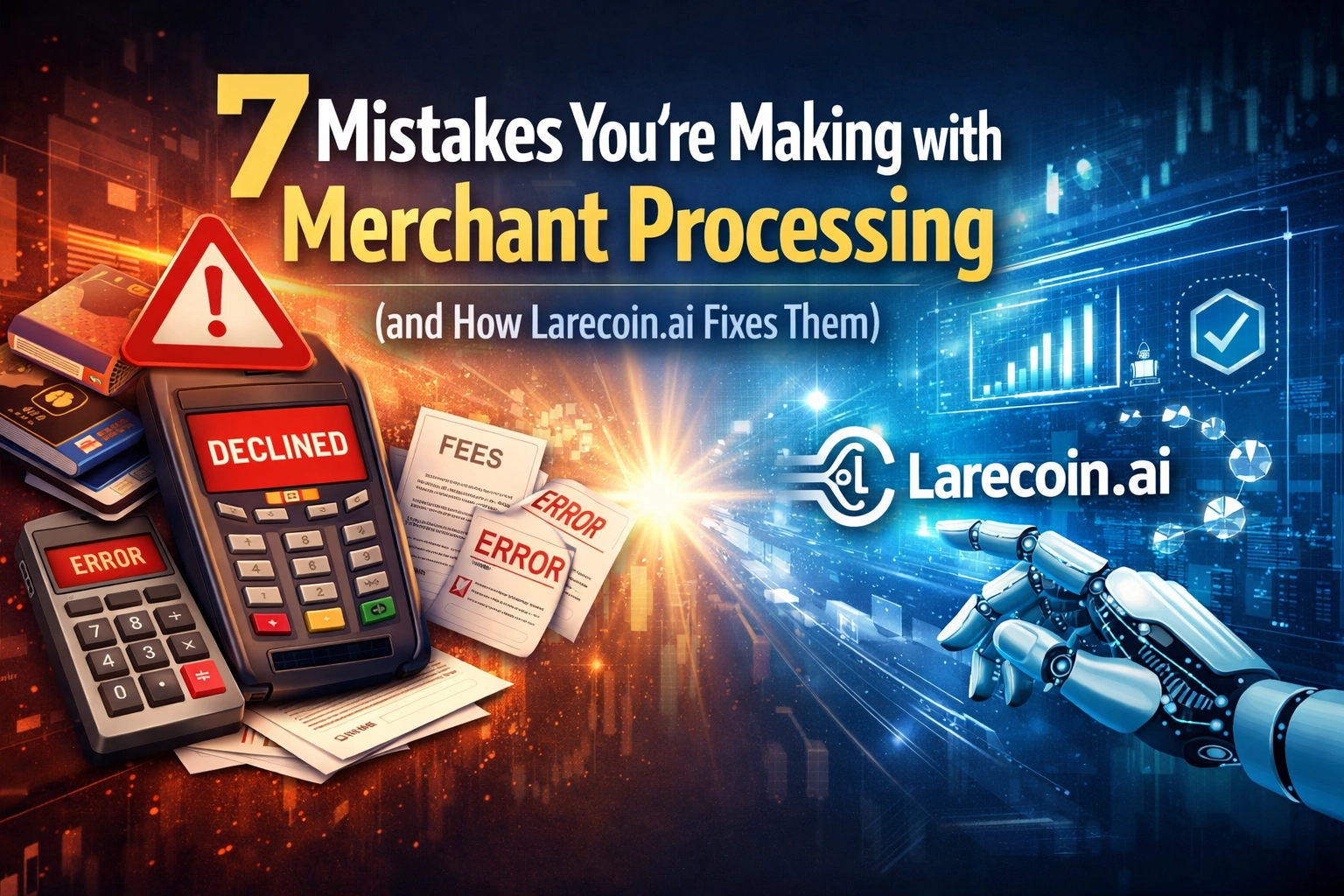 [HERO] 7 Mistakes You’re Making with Merchant Processing (and How Larecoin.ai Fixes Them)