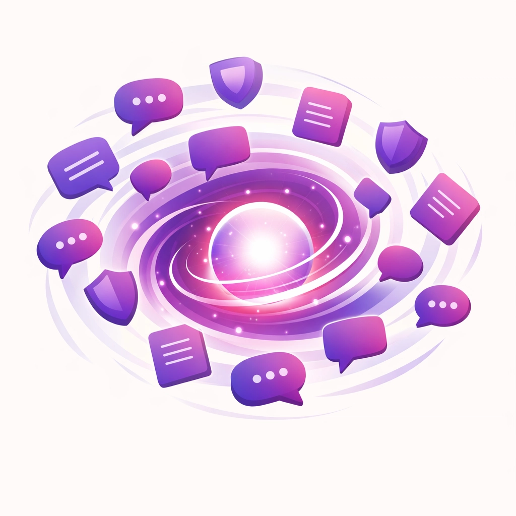 Abstract vector of an AI system consuming user data, illustrating AI privacy risks in business.