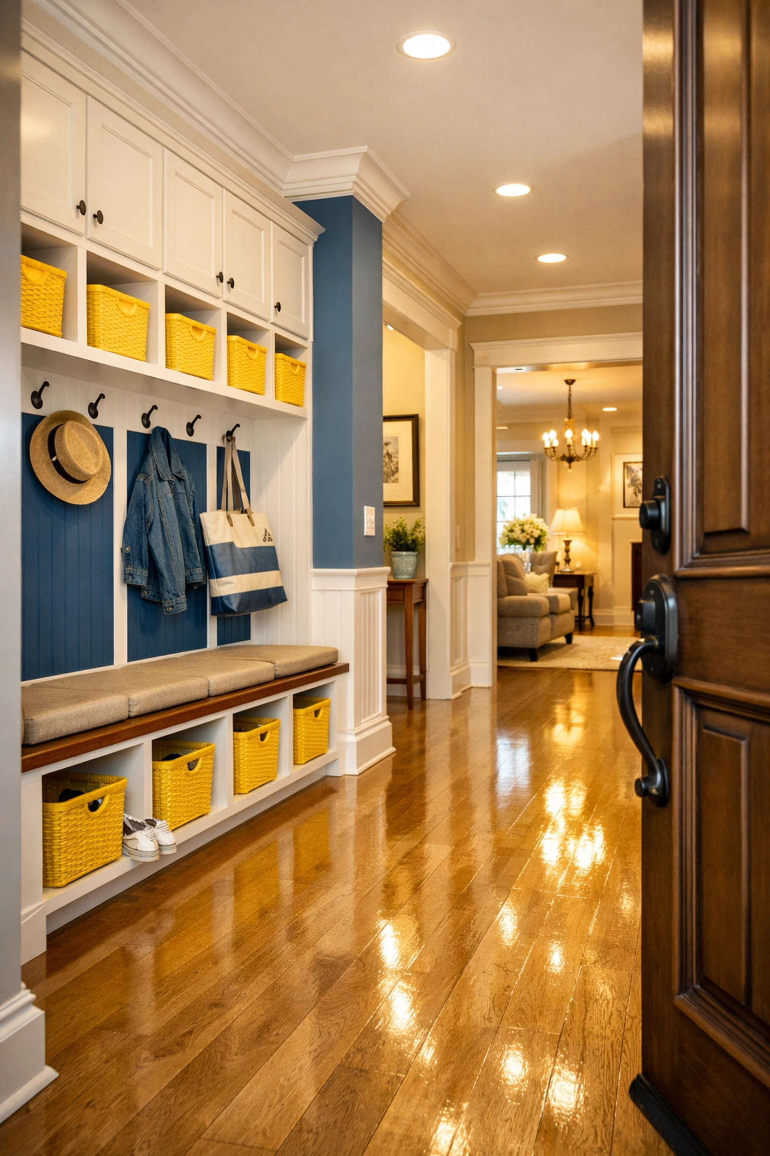 Inviting Franklin MA home entryway with sparkling floors from a trusted house cleaning Franklin MA provider.