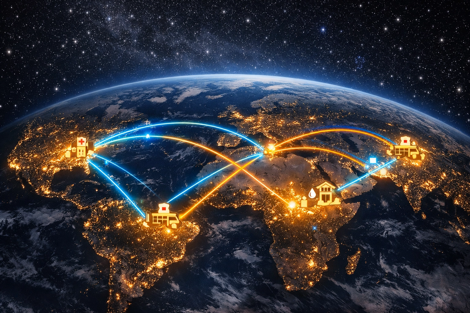 Global cryptocurrency payment network connecting donors worldwide to charitable causes across continents