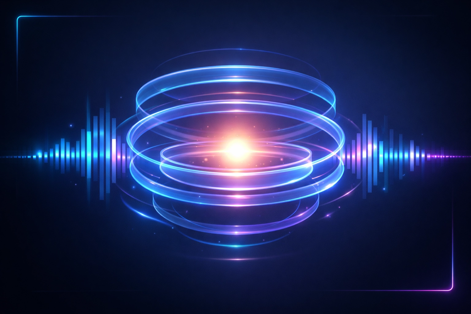 Glowing digital assistant interface representing AI voice agents and customer data automation.