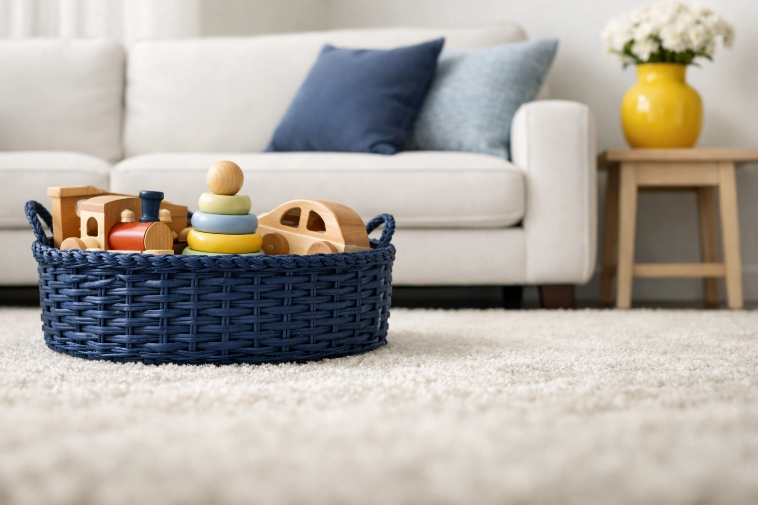 Clean living room with dust-free surfaces provided by residential cleaning Leominster MA services.