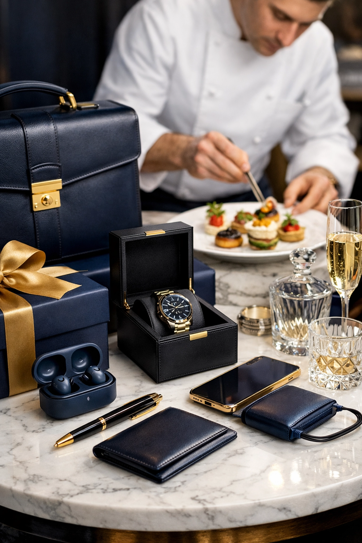 Premium VIP gifts and gourmet catering items used in expert Super Bowl corporate hosting strategies.