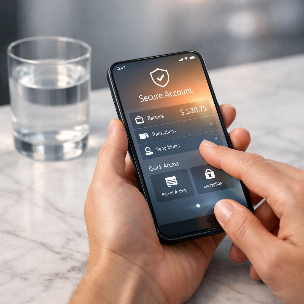 Close-up of a secure mobile app used for a fast cash advance and bad credit loan in Canada.