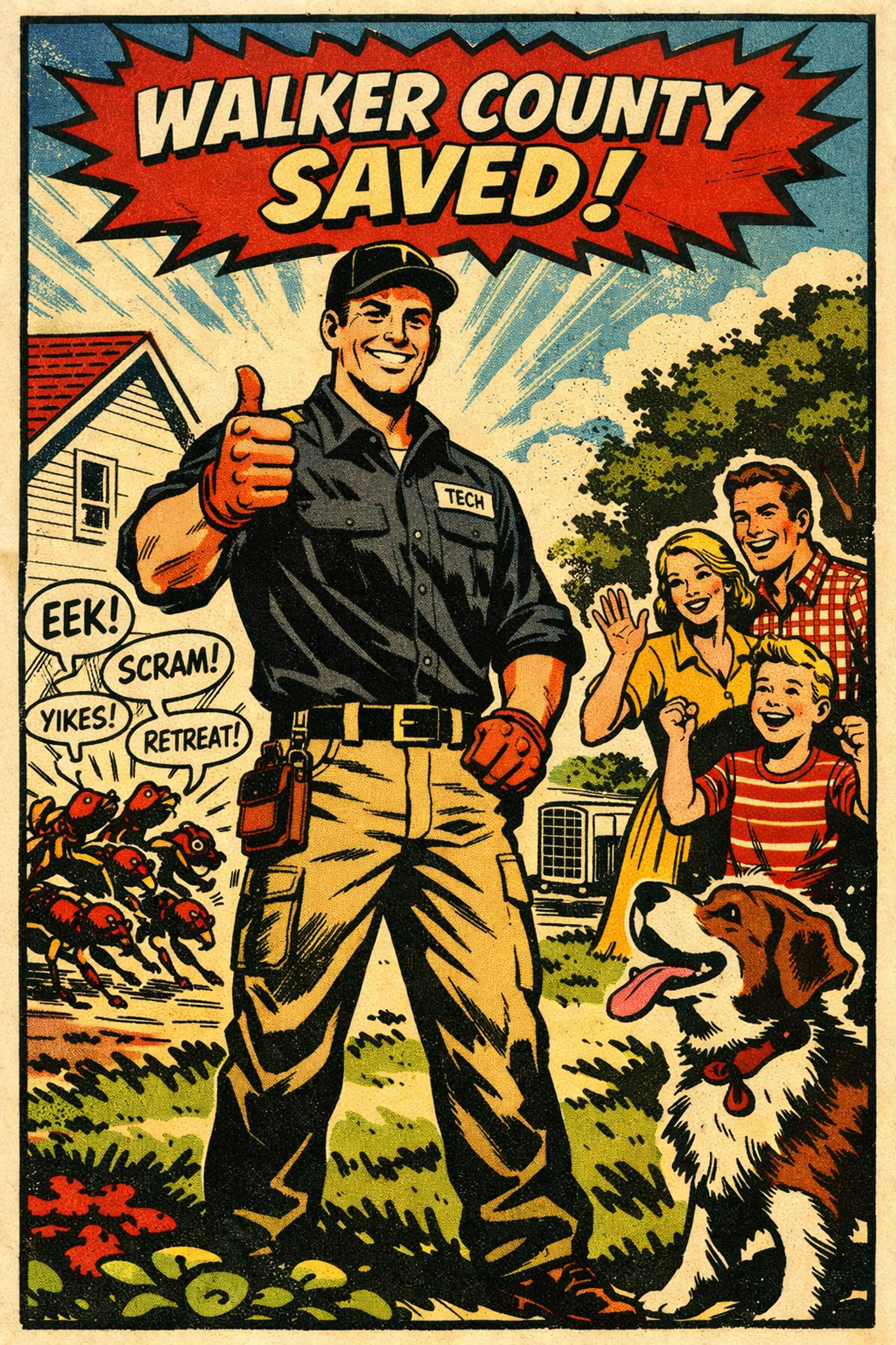 Local Jasper exterminator providing kid and pet-friendly ant control for a happy Walker County family.