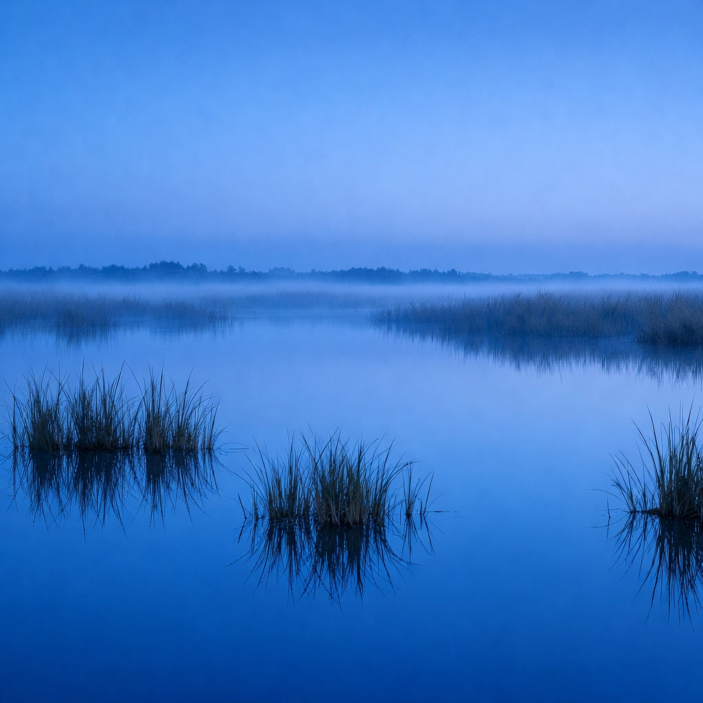 Ethereal Everglades blue hour landscape with even lighting, ideal for fine art photography