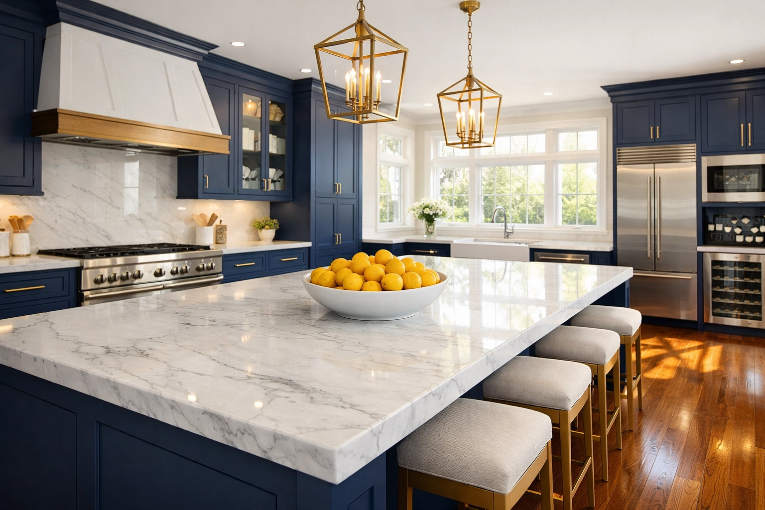 Immaculate luxury kitchen in Sudbury MA kept in perfect condition by weekly house cleaning services.