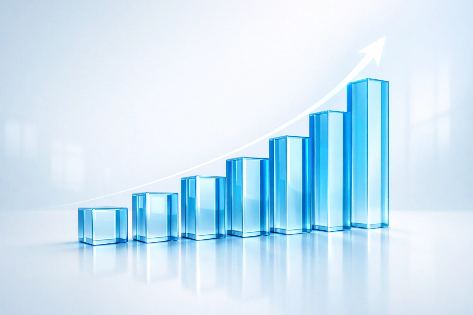 A rising financial bar chart representing business growth and clear reporting for an Austin MN owner.