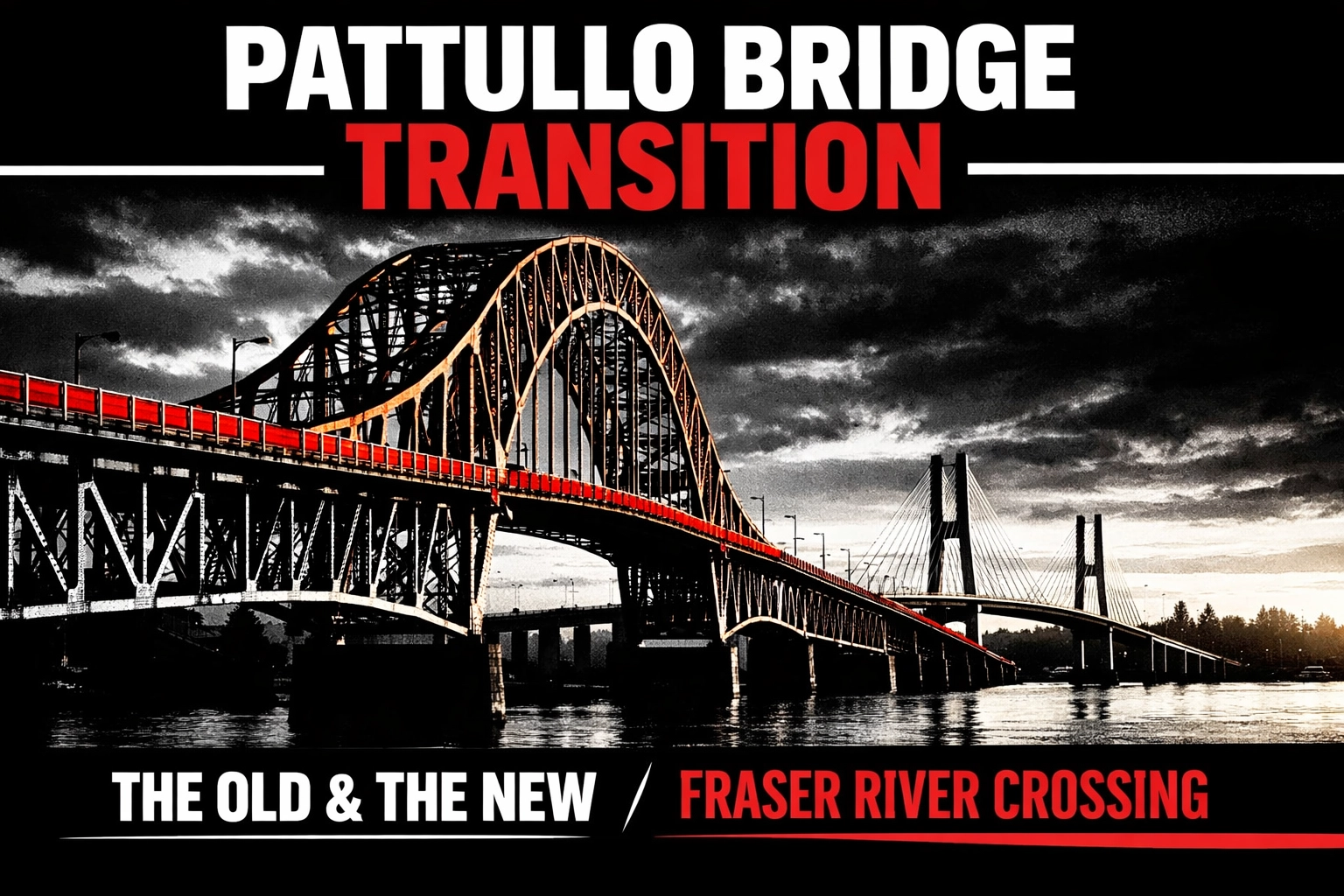 Pattullo Bridge spanning Fraser River before permanent closure after 89 years