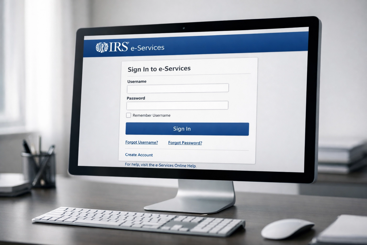 ERO accessing IRS e-Services portal to verify EFIN status before 2026 filing season