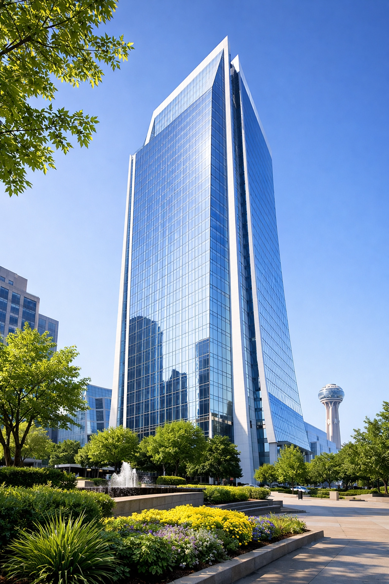 Modern Dallas business district skyscraper representing growth and prestige in the Texas real estate market.