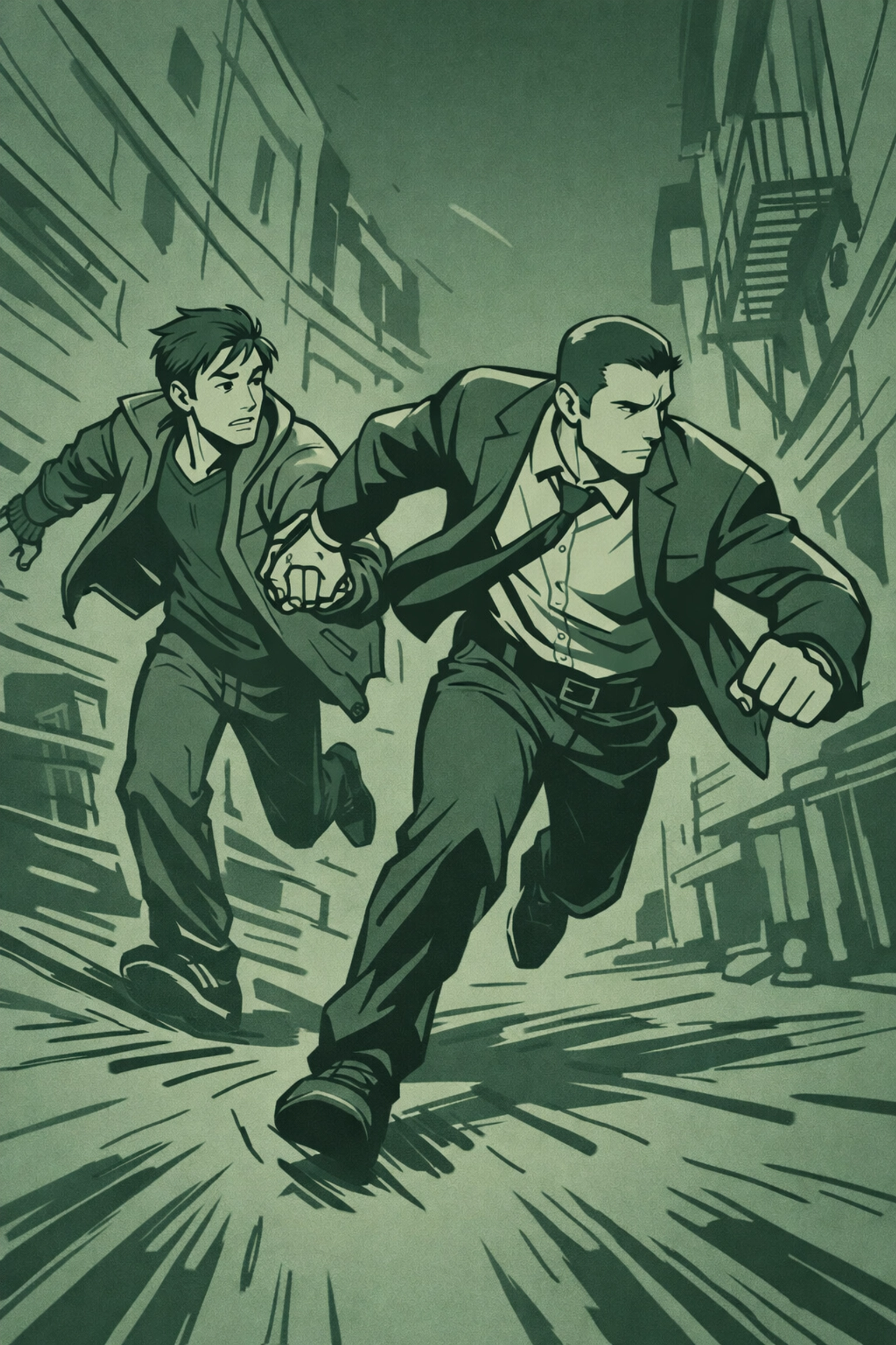 Two men fleeing danger hand-in-hand in action-packed gay thriller witness protection story