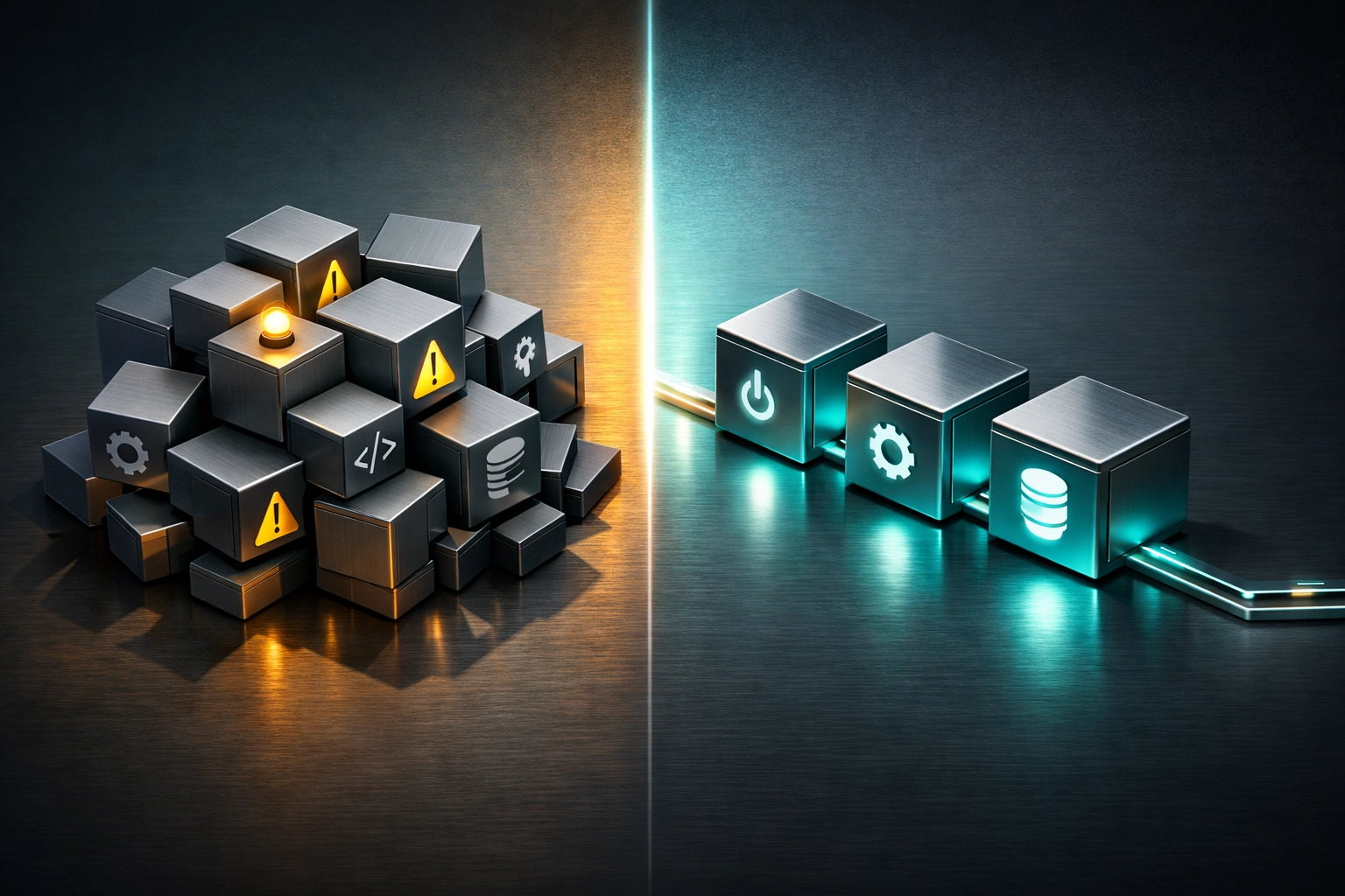 WordPress plugin optimization showing cluttered plugin bloat versus streamlined plugin setup