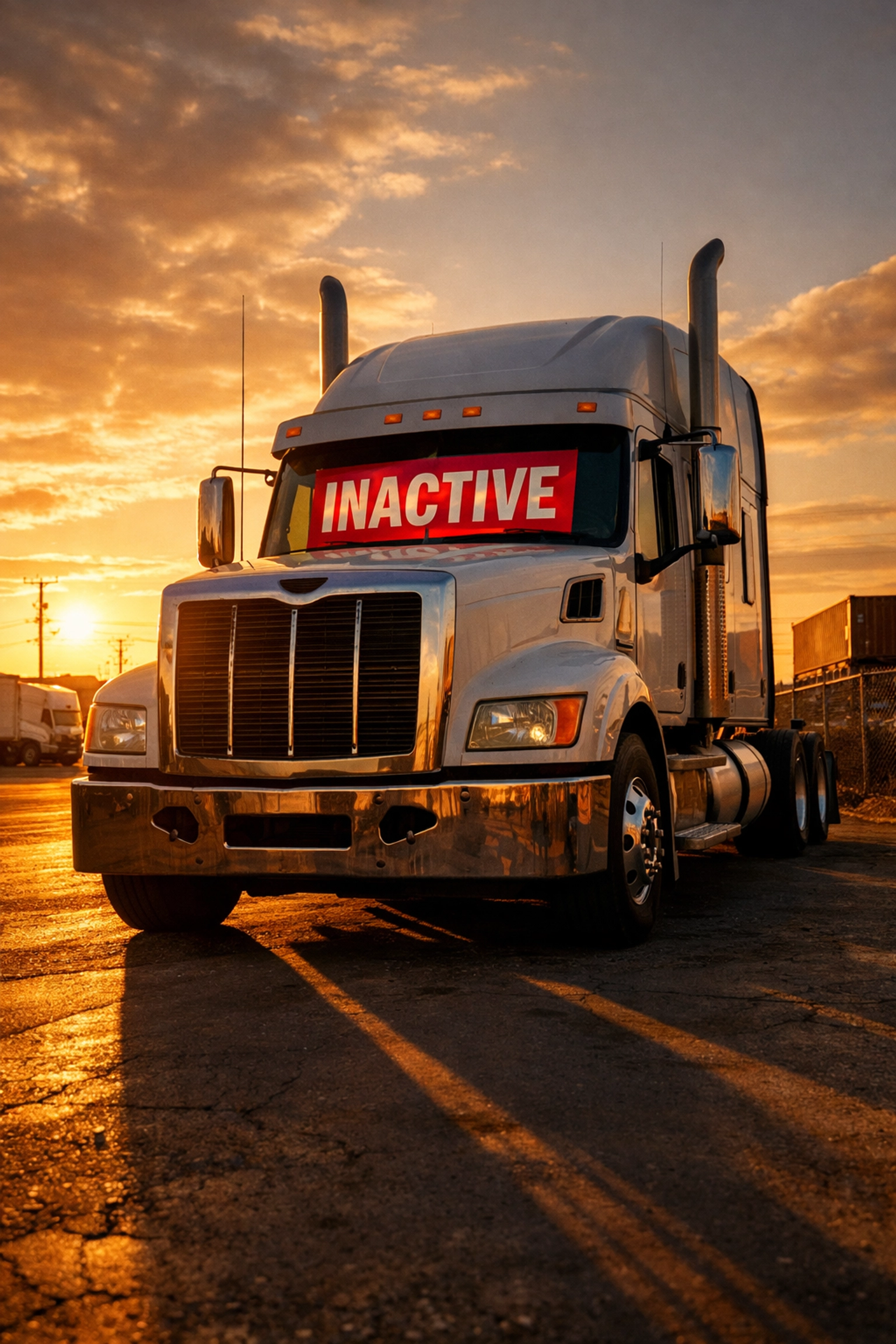 Inactive commercial truck with deactivated USDOT number due to biennial update non-compliance